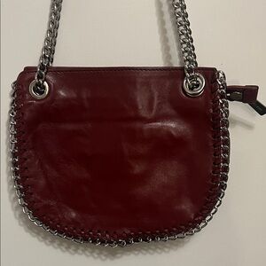MICHAEL Michael Kors Deep Burgundy Shoulder Bag with Silver adjustable Chain